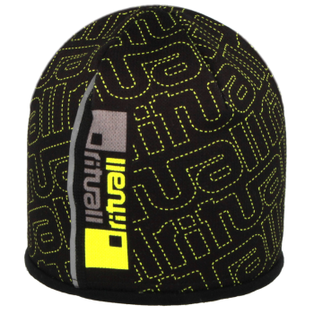 Merino čepice RITUALL REFLEX, černá/fluo žlutá
