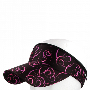 Vázací čelenka s kšiltem Coolmax DUO SPIRÁLY, černá/fuchsiová