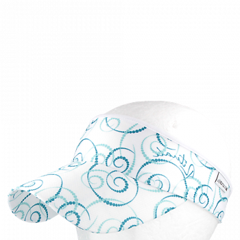 Vázací čelenka s kšiltem Coolmax DUO SPIRÁLY, bílá/tyrkysová