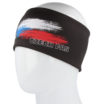 dvojitá vysoká  čelenka CZECH FAN, černá