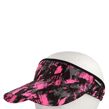 Vázací čelenka s kšiltem Coolmax STŘEPY, černá/fluo růžová