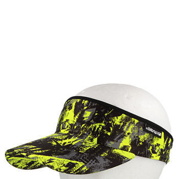 Vázací čelenka s kšiltem Coolmax STŘEPY, černá/fluo žlutá