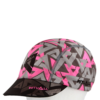 kšiltovka s neoprenovým kšiltem TROJÚHELNÍKY, šedá/fluo růžová