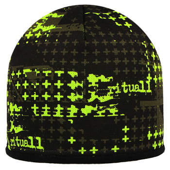 Merino čepice KŘÍŽKY, fluo zelená