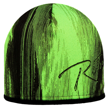 Merino čepice BAREVNÉ PRUHY, fluo zelená