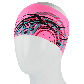 vysoká čelenka POLOKRUHY, fluo růžová
