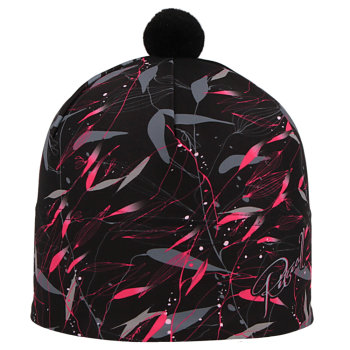 čepice Stelvio BAMBUS, černá/fuchsie