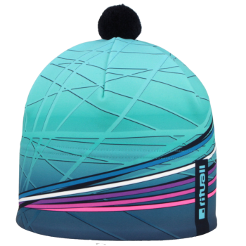 čepice Stelvio ČÁRY, tyrkysová/fluo růžová