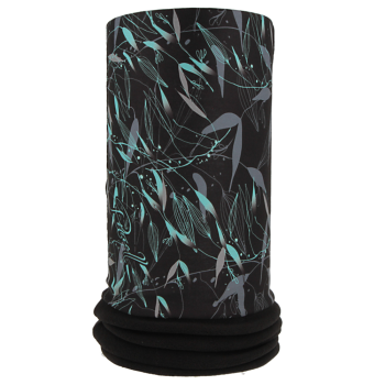 Nákrčník s flisem BAMBUS, černá/tyrkysová