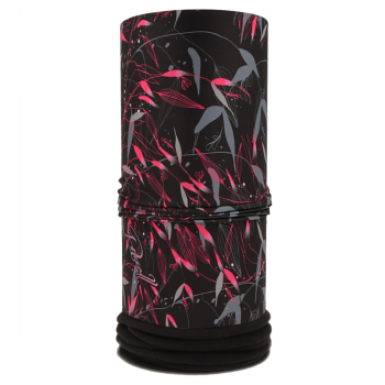 Nákrčník s flisem BAMBUS, černá/fuchsie