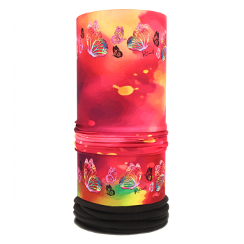 Nákrčník s flisem MOTÝLI FLUO, fuchsie