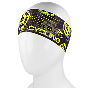 čelenka CYCLING, černá/fluo žlutá