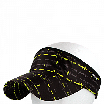 Vázací čelenka s kšiltem Coolmax EKG, černá/fluo žlutá