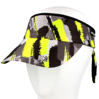 Vázací čelenka s kšiltem Coolmax ŠTĚTCE, černá/fluo žlutá