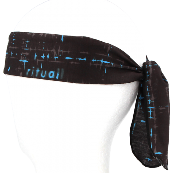 Vázací čelenka EKG, černá/středně modrá